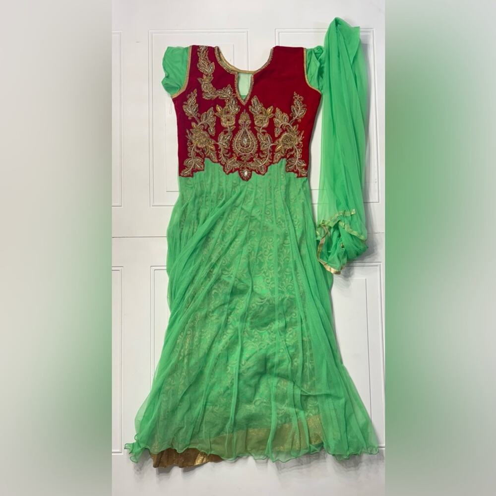 Vintage Renaissance Arabian Ornate Beaded Costume Cosplay Dress Shawl Size M/L
